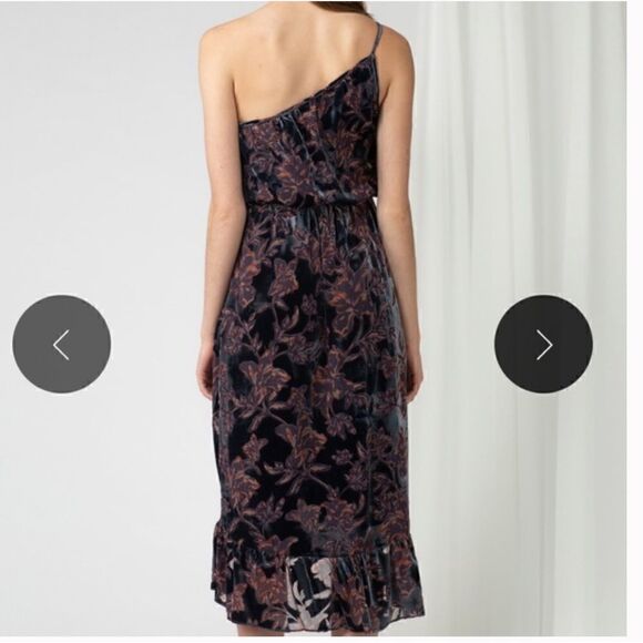 NWTs Adelyn Rae Angie Midi Floral One Shoulder Dress Size Medium - Picture 2 of 14